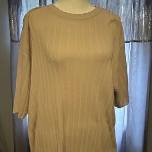 H&M Beige Ribbed Mini Dress